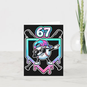 Baseball Ice Cream Drip 67 Player Dabbing Six Seve Card