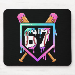 Baseball Ice Cream Drip 67 Player Dabbing Six Seve Mouse Pad