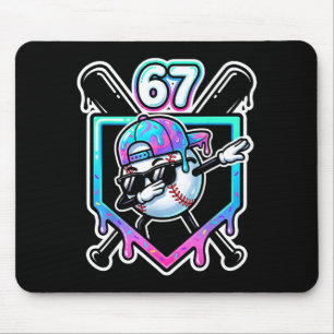 Baseball Ice Cream Drip 67 Player Dabbing Six Seve Mouse Pad