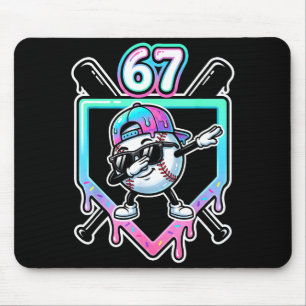 Baseball Ice Cream Drip 67 Player Dabbing Six Seve Mouse Pad
