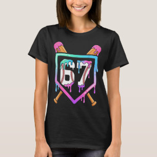 Baseball Ice Cream Drip 67 Player Dabbing Six Seve T-Shirt