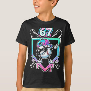 Baseball Ice Cream Drip 67 Player Dabbing Six Seve T-Shirt