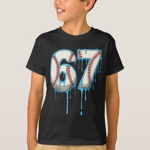 Baseball Ice Cream Drip 67 Six Seven Meme Number 6 T-Shirt