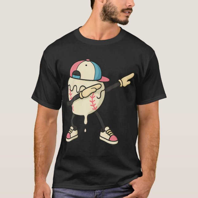 Baseball Ice Cream Drip Dabbing Baseball T-Shirt (Front)