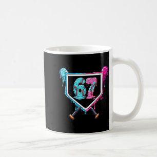 Baseball Ice Cream Drip Number 67 Player 67th Birt Coffee Mug
