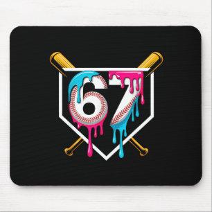 Baseball Ice Cream Drip Number 67 Player 67th Birt Mouse Pad