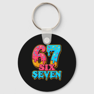 Baseball Ice Cream Drip Number 67 Six Seven Meme C Keychain