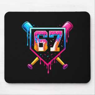 Baseball Ice Cream Drip Number 67 Six Seven Meme C Mouse Pad