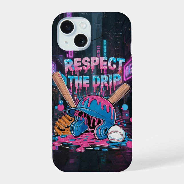 Baseball Ice Cream Drip With Sprinkles Home Plate iPhone 15 Case (Back)