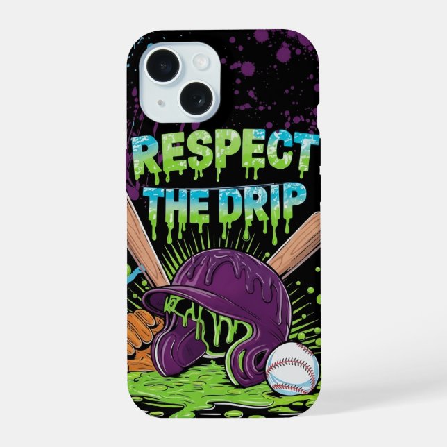 Baseball Ice Cream Drip With Sprinkles Home Plate iPhone 15 Case (Back)