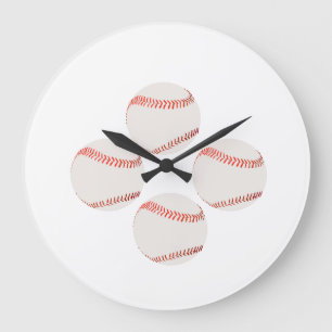 Baseball Illustration Wall Clock
