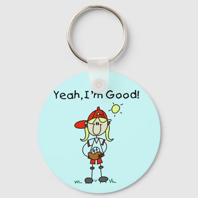 Baseball I'm Good Tshirts and Gifts Keychain (Front)