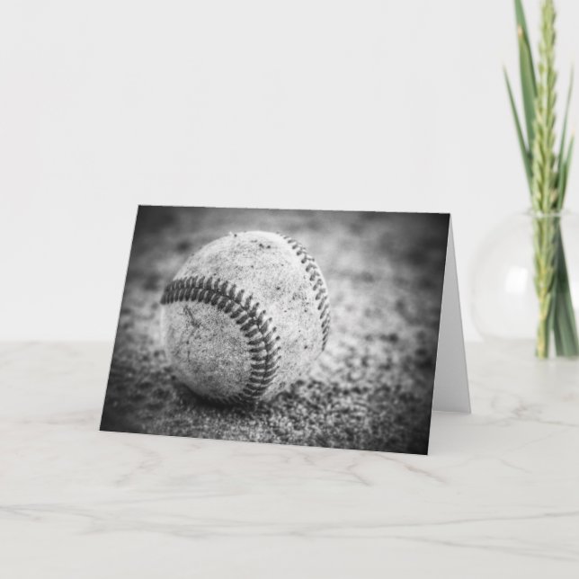 Baseball in Black and White Card (Front)