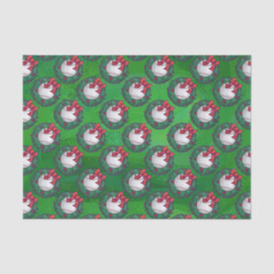 Baseball in Christmas Wreath Pattern Tissue Paper