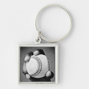 baseball in hand keychain