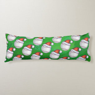 Baseball in Santa Hat Pattern Body Pillow