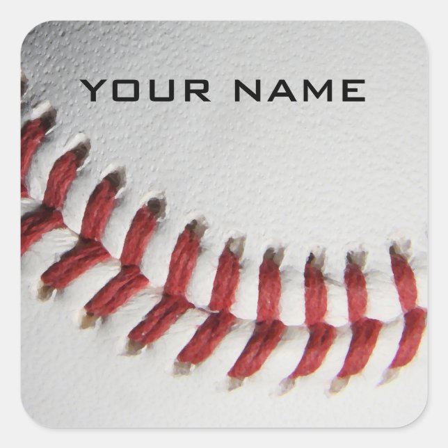 Baseball Inspirational Add Your Name Square Sticker (Front)