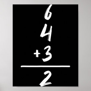 Baseball Inspired Math 6 4 3 2 Double Play Softbal Poster