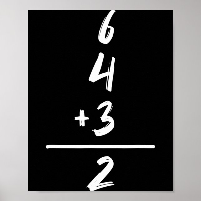 Baseball Inspired Math 6 4 3 2 Double Play Softbal Poster (Front)