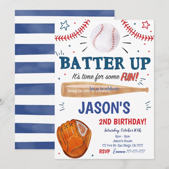Baseball Invitation  (Front/Back)
