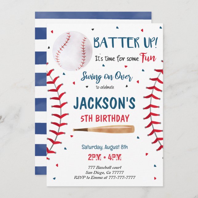 Baseball Invitation (Front/Back)