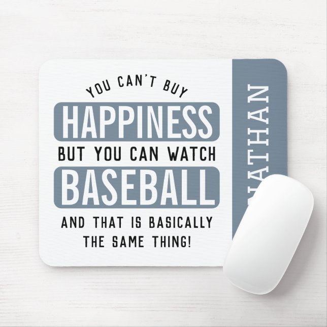 Baseball is Happiness Funny Baseball Custom Mouse Pad (With Mouse)
