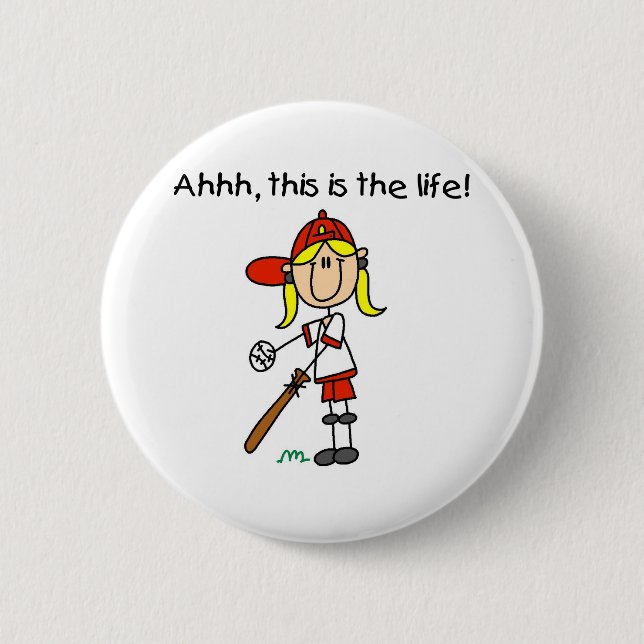 Baseball is Life 2 Inch Round Button (Front)