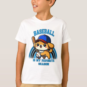 Baseball Is My Favourite Season Puppy T-Shirt