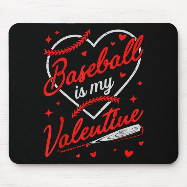 Baseball Is My Valentine Coach Player Lovers Cool  Mouse Pad (Front)