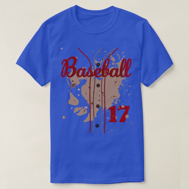 Baseball Jersey Number 17 Kids Baseball Uniform Di T-Shirt (Design Front)