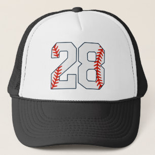 Baseball Jersey Number 28 Trucker Hat