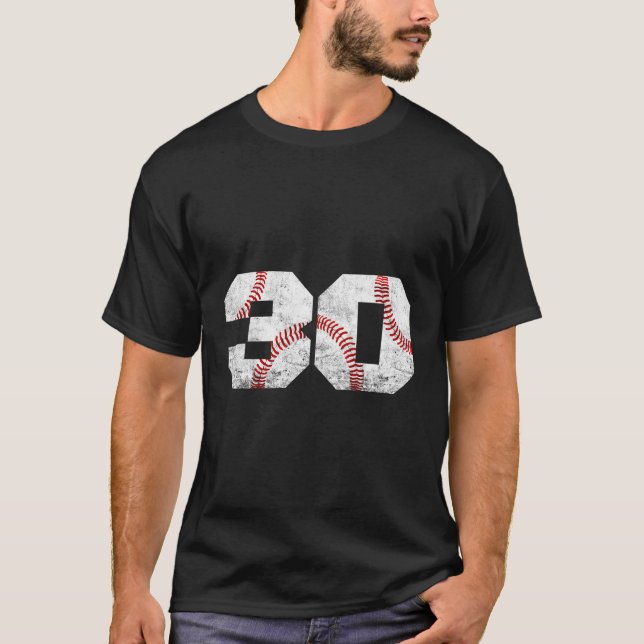 Baseball Jersey Number 30 T-Shirt (Front)