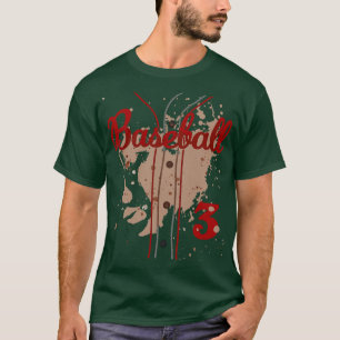 Baseball Jersey Number 3 Baseball Uniform Dirty Fu T-Shirt