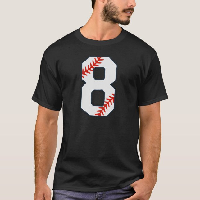 Baseball Jersey Number 8 T-Shirt (Front)