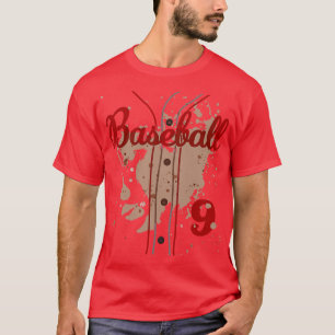 Baseball Jersey Number 9 Kids Baseball Uniform Dir T-Shirt