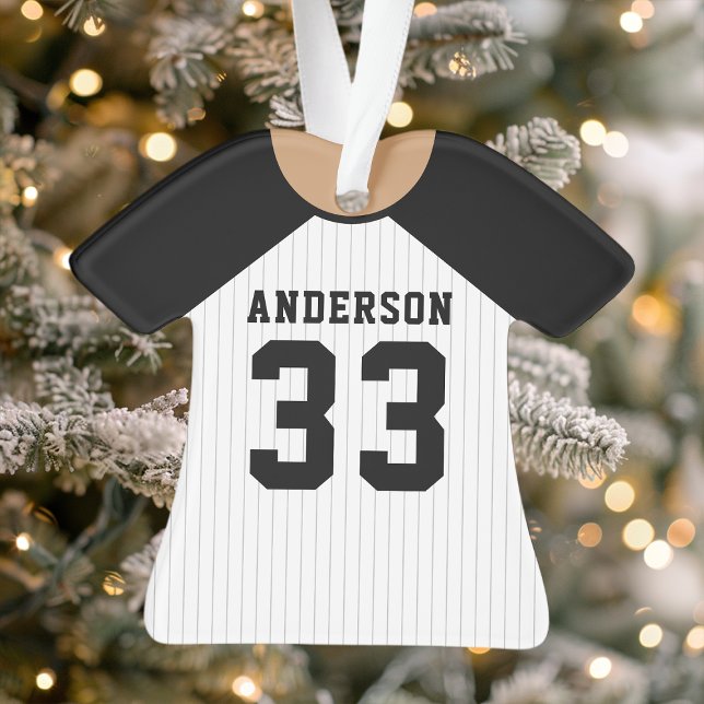 Baseball Jersey Sports Team Uniform Black Ornament (Creator Uploaded)
