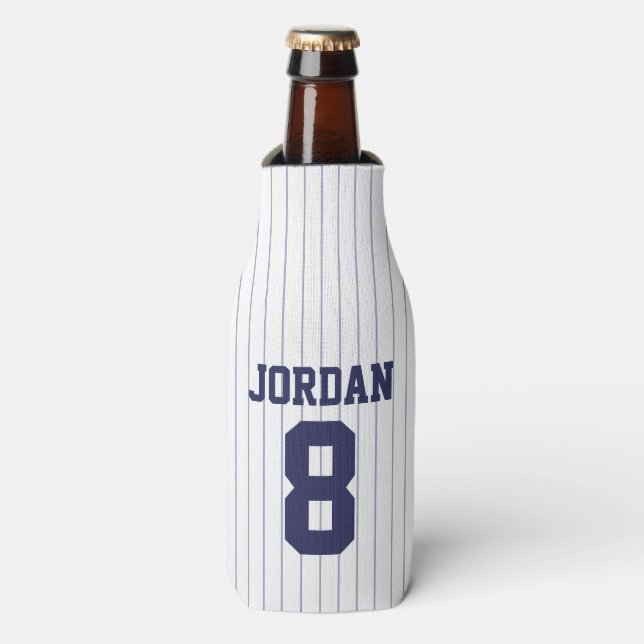 Baseball Jersey - Sports Theme Birthday Party Bottle Cooler (Bottle Front)