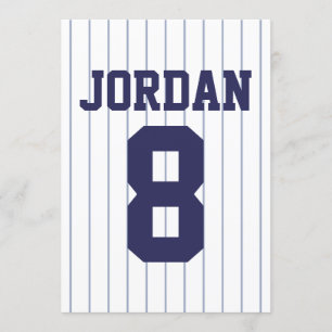 Baseball Jersey - Sports Theme Party Thank You Card