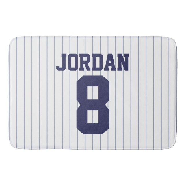 Baseball Jersey with Custom Name and Number Bath Mat (Front)