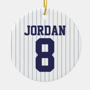 Baseball Jersey with Custom Name and Number Ceramic Ornament