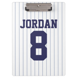 Baseball Jersey with Custom Name and Number Clipboard
