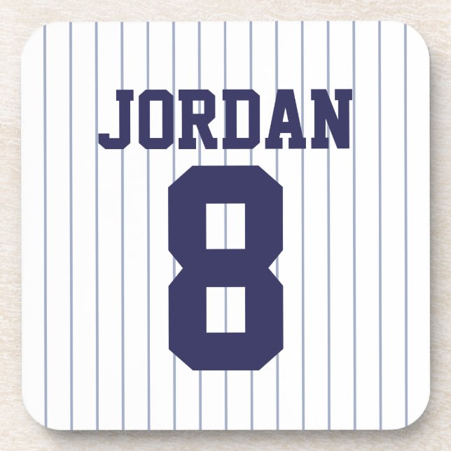 Baseball Jersey with Custom Name and Number Coaster (Front)