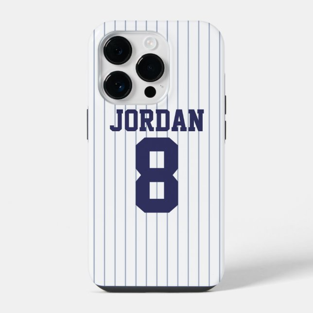 Baseball Jersey with Custom Name and Number iPhone Case (Back)