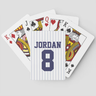 Baseball Jersey with Custom Name and Number Playing Cards
