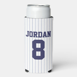 Baseball Jersey with Custom Name and Number Seltzer Can Cooler