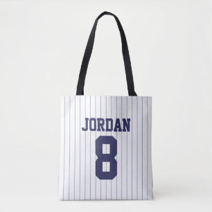 Baseball Jersey with Custom Name and Number Tote Bag