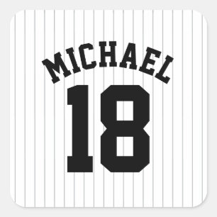 Baseball Jersey with Custom Name & Number Square Sticker