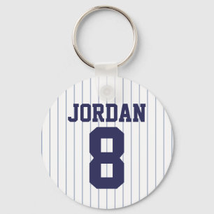 Baseball Jersey with Number Keychain