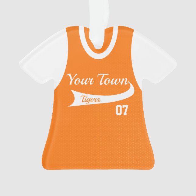 Baseball Jersey with photo Orange Ornament (Front)