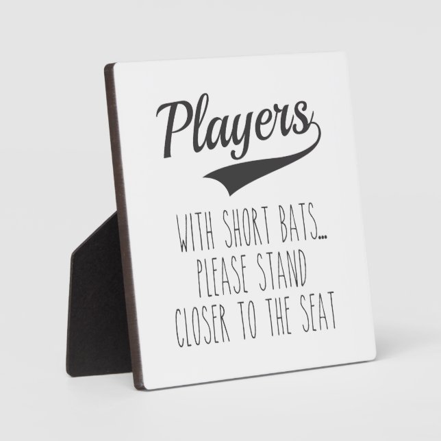 Baseball Kid's Bathroom Funny Bathroom Sign Plaque (Front)
